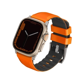 Uniq Linus Airosoft Apple Watch 42/44/45/49mm szilikon szíj, narancs