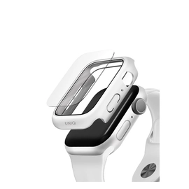 Uniq Nautic Apple Watch 44mm műanyag tok üvegfóliával, fehér