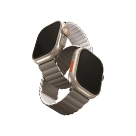Uniq Revix mágneses szilikon szíj Apple Watch 42/44/45/49mm, szürke/fehér