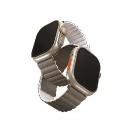 Uniq Revix mágneses szilikon szíj Apple Watch 42/44/45/49mm, szürke/fehér