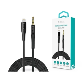 Devia 3,5 mm jack - Lightning audio kábel 1 m-es vezetékkel - Devia Series iPureAUX Audio Cable - fekete