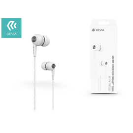 Devia univerzális sztereó felvevős fülhallgató - 3,5 mm jack - Devia Kintone In-Ear Wired Earphones - white