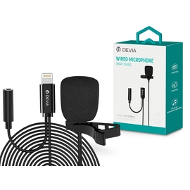 Devia vezetékes influenszer mikrofon - Lightning - Devia Smart Series Wired     Microphone - fekete