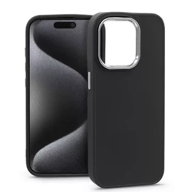 Apple iPhone 15 Pro szilikon hátlap - Frame - fekete