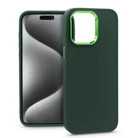 Apple iPhone 15 Pro szilikon hátlap - Frame - zöld
