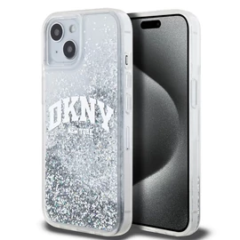 DKNY Liquid Glitter Arch Logo tok iPhone 15 készülékhez átlátszó