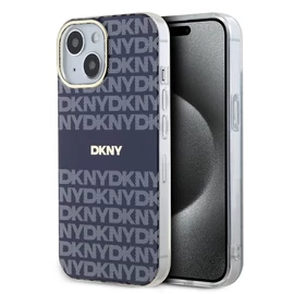 DKNY PC/TPU Repeat Pattern Tonal Stripe Magsafe tok iPhone 15 készülékhez kék