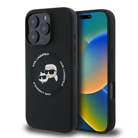 Karl Lagerfeld Liquid Silicone K&CH Heads MagSafe tok iPhone 16 Pro készülékhez fekete