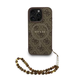 Guess PU Leather 4G Colored Ring Strap MagSafe tok iPhone 16 Pro Max készülékhez barna
