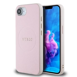Guess PU Grained Classic Logo MagSafe tok iPhone 16e készülékhez rózsaszín