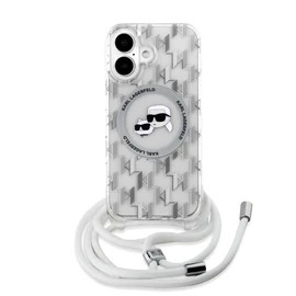 Karl Lagerfeld IML Monogram Crossbody K&CH Heads MagSafe tok iPhone 16 készülékhez átlátszó