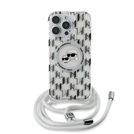 Karl Lagerfeld IML Monogram Crossbody K&CH Heads MagSafe tok iPhone 16 Pro készülékhez, átlátszó