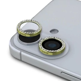 Guess Fixed Glliter védő lencse iPhone 16/16 Plus készülékhez arany