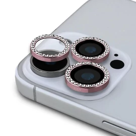Guess Fixed Glliter védő lencse iPhone 16 Pro/16 Pro Max készülékhez rózsaszín