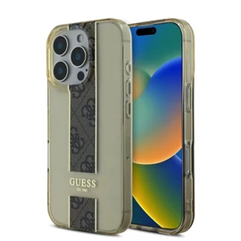 Guess IML Middle 4G Stripe tok iPhone 16 Pro készülékhez barna