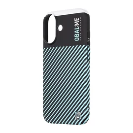 OBAL:ME Flossy Stripes tok Apple iPhone 16 Plus készülékhez fekete / égkék