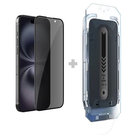 Nillkin edzett üveg 0.25mm Guardian 2.5D for Apple iPhone 16 készülékhez, fekete (applikátorral)