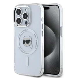 Karl Lagerfeld IML Karl Head Metal Frame MagSafe Tok iPhone 15 Pro készülékhez átlátszó