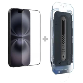Nillkin Tempered Glass 2.5D CP+ PRO kijelzővédő for Apple iPhone 16 készülékhez fekete (applikátorral)