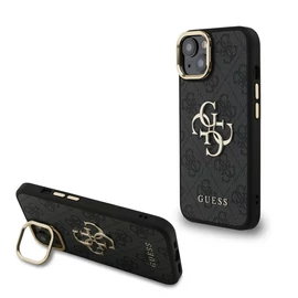 Guess PU 4G Metal Logo Stand Camera Frame tok iPhone 14 készülékhez fekete