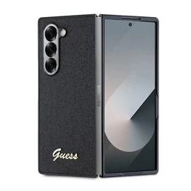 Guess PC/TPU Glitter Flakes Metal Logo tok Samsung Galaxy Z Fold 6 készülékhez fekete