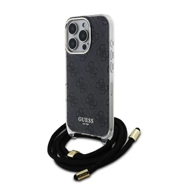 Guess IML 4G nyomtatott vállpántos tok iPhone 16 Pro Max készülékhez fekete