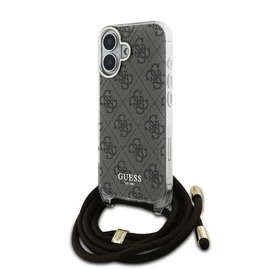Guess IML 4G nyomtatott keresztpántos tok iPhone 16 készülékhez barna