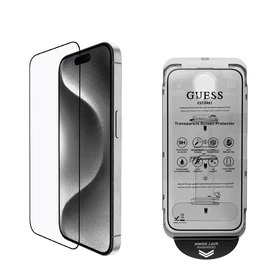 Guess kijelzővédő 2.5D iPhone 16 Pro készülékhez fekete