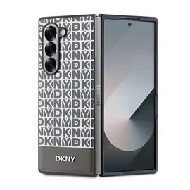DKNY PU Leather Repeat Pattern Bottom Stripe MagSafe tok Samsung Galaxy Z Fold 6 készülékhez barna