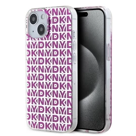 DKNY PC/TPU Repeat Pattern tok iPhone 15 készülékhez rózsaszín
