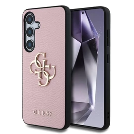 Guess PU Grained 4G Metal Logo tok Samsung Galaxy S25+ készülékhez rózsaszín