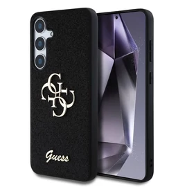 Guess PU Fixed Glitter 4G Metal Logo tok Samsung Galaxy S25 készülékhez fekete