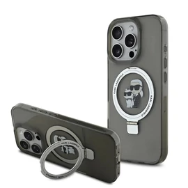 Karl Lagerfeld Ringstand Karl and Choupette MagSafe tok iPhone 16 Pro Max készülékhez fekete