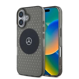 Mercedes PC/TPU Star Pattern MagSafe tok iPhone 16 készülékhez fekete