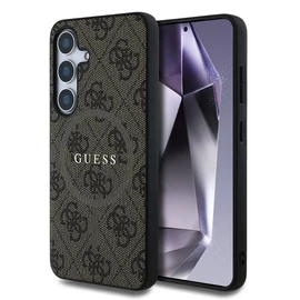 Guess PU Leather 4G Colored Ring MagSafe tok Samsung Galaxy S25 készülékhez barna