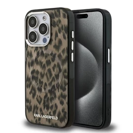 Karl Lagerfeld IML Leopard MagSafe tok iPhone 15 Pro készülékhez barna