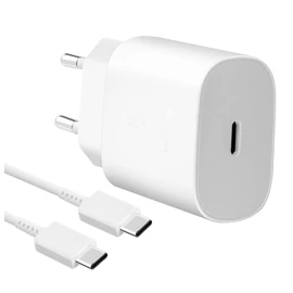 EP-TA800EWE + EP-DG980BWE Samsung 25W utazási töltő + USB-C/USB-C adatkábel fehér (OOB Bulk)