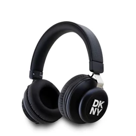 DKNY PU bőr Stack Logo vezeték nélküli fejhallgató fekete