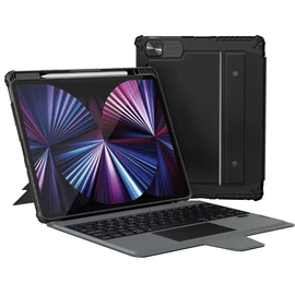 Nillkin Bumper Combo billentyűzetes tok (Backlit Version) iPad Pro 12.9 (2020/2021/2022) és iPad Air 13 (2024/2025) készülékhez fekete