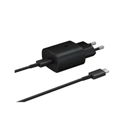 EP-TA800EBE + EP-DA905BBE Samsung 25W utazótöltő + USB-C/USB-C adatkábel fekete - csomagolás nélküli gyártói