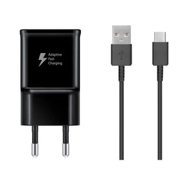 EP-TA200EBE + EP-DG970BBE Samsung 15W utazó töltő + USB-C adatkábel fekete - csomagolás nélküli gyártói