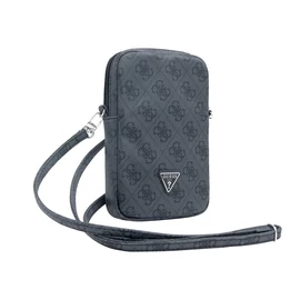Guess PU 4G Triangle Logo Pénztárca Tok Cipzár fekete