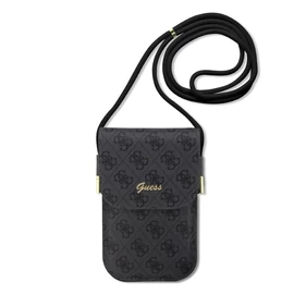 Guess PU 4G Metal Logo Script telefon táska fekete