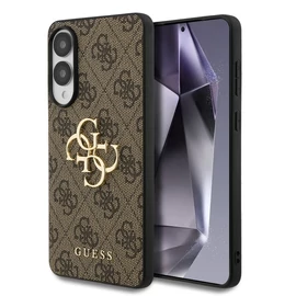 Guess PU 4G Metal Logo tok Samsung Galaxy S25 Edge készülékhez barna