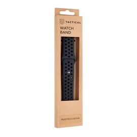 Tactical 161 dupla szilikon szíj Apple Watch 1/2/3/4/5/6/7/8/9/10/SE készülékhez 42/44/45/46mm fekete