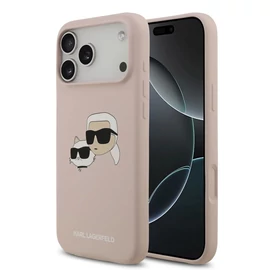 Karl Lagerfeld Liquid Silicone Double Heads MagSafe hátsó tok iPhone 17 Pro Max készülékhez rózsaszín