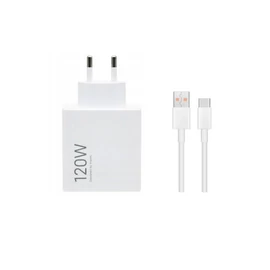 Xiaomi MDY-16-EN USB-A 120W utazási töltő + USB-C 6A adatkábel fehér (Bulk)
