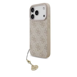 Guess 4G Charm tok az iPhone 17 Pro készülékhez Tone on Tone rózsaszín