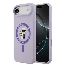 Karl Lagerfeld Liquid Silicone Karl and Choupette MagSafe tok iPhone 17 Air készülékhez lila