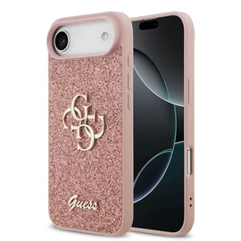 Guess PU Fixed Glitter 4G Metal Logo tok iPhone 17 Air készülékhez rózsaszín
